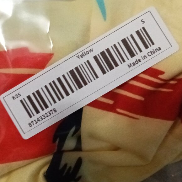 NWT BIKINI UNDERWEAR, YELLOW PRINT, SIZE "S", UNBRANDED - Picture 3 of 5